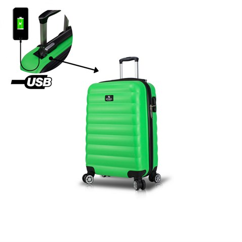 My Valice Smart Bag Colors Usb Şarj Girişli Kabin Boy Valiz Yeşil
