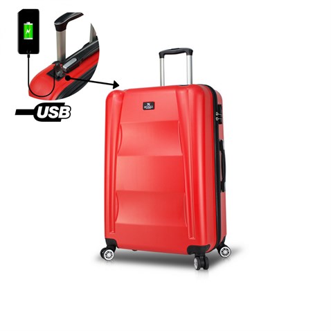 My Valice Smart Bag Exclusive Usb Şarj Girişli Büyük Boy Valiz Kırmızı
