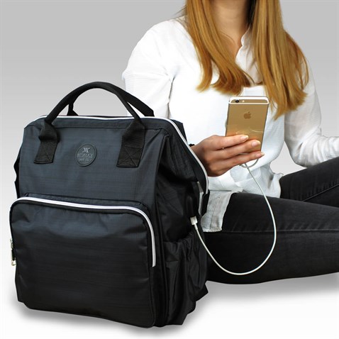 My Valice Smart Bag Usb'li Anne Bebek Bakım ve Sırt Çantası 1401 Siyah