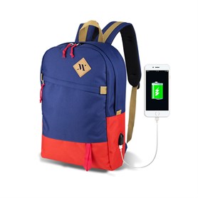 My Valice Smart Bag Freedom Usb Şarj Girişli Akıllı Sırt Çantası Lacivert-Kırmızı