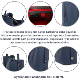 My Valice Smart Bag 1303 Kadın Çapraz Omuz Kol Çantası RFID Füme