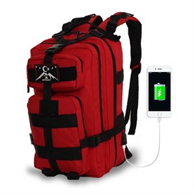 My Valice Smart Bag Army 30 lt Usb Şarj Girişli Outdoor Dağcı Sırt Çantası Kırmızı