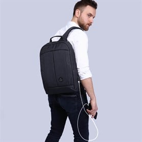 My Valice Smart Bag Galaxy Usb Şarj Girişli Notebook Sırt Çantası Füme