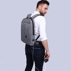 My Valice Smart Bag Galaxy Usb Şarj Girişli Notebook Sırt Çantası Gri
