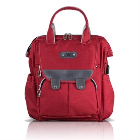 My Valice Smart Bag Tiny Usb'li Anne Bebek Bakım ve Sırt Çantası Kırmızı