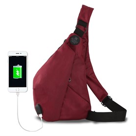My Valice Smart Bag Usb'li Çapraz Göğüs Çantası Slim 1507 Bordo